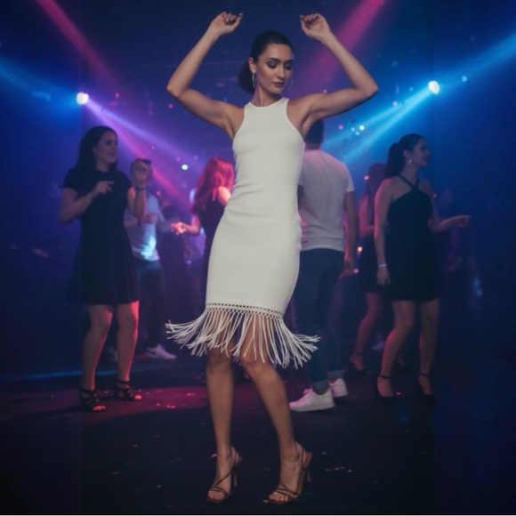 French Connection Dresses & Skirts - French Connection Solle Fringe Tank Bodycon Dress